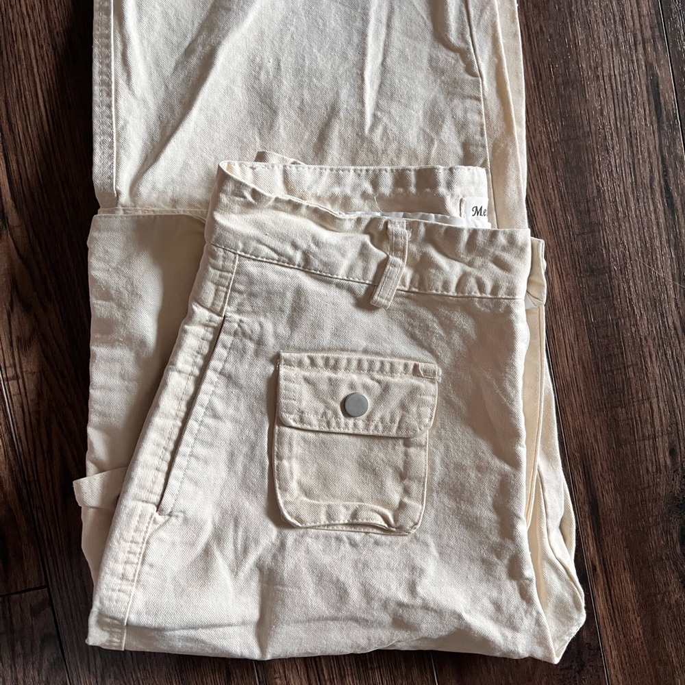 Cream Cargo Pants